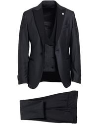 Lardini - Charcoal Suit Wool, Silk, Mohair Wool, Elastane - Lyst