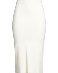 Angela Davis - Ivory Midi Skirt Viscose, Polyester, Polyamide - Lyst
