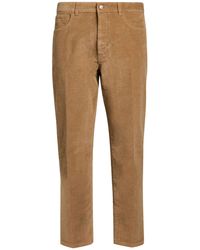 Officina 36 - Camel Pants Cotton, Elastane - Lyst