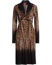 Angelo Marani - Midi Dress Wool, Polyamide, Elastane, Swarovski Crystal - Lyst
