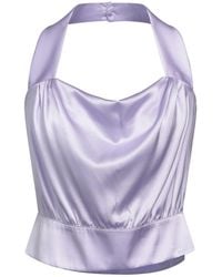 Pinko - Top Silk, Elastane - Lyst