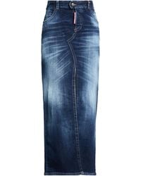 DSquared² - Denim Skirt Cotton, Elastane, Calfskin - Lyst