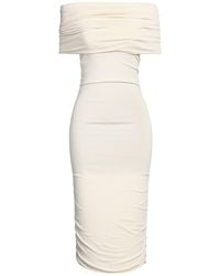Khaite - Ivory Midi Dress Viscose, Polyester, Polyamide - Lyst