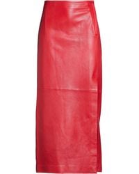Alysi - Crème Maxi Skirt Leather - Lyst