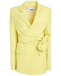 MSGM - Blazer Linen, Viscose - Lyst