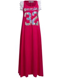 Odi Et Amo - Fuchsia Maxi Dress Cotton - Lyst