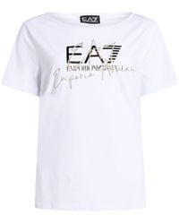 EA7 - T-Shirt Cotton, Elastane - Lyst