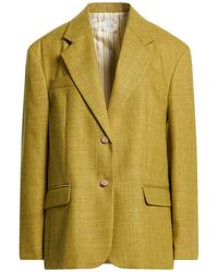 Alysi - Chocolat Mustard Blazer Wool, Polyester, Linen - Lyst