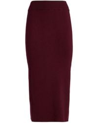 Alpha Studio - Burgundy Midi Skirt Merino Wool - Lyst