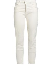 ViCOLO - Denim Couture Ivory Pants Cotton, Elastomultiester, Elastane - Lyst