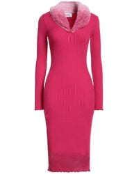 Blugirl Blumarine - Fuchsia Midi Dress Viscose, Polyester, Polyamide - Lyst