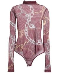 REVISE CONCEPT - Burgundy Bodysuit Polyester, Elastane - Lyst
