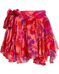 Dondup - Rust Mini Skirt Viscose - Lyst