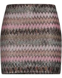 Missoni - Lilac Mini Skirt Viscose, Metallic Fiber, Polyamide - Lyst