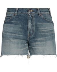 Celine Denim Skate Shorts With Electric Sky Wash Electric