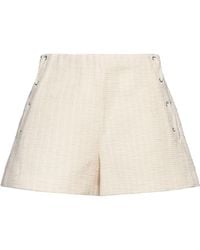 Maje - Cream Shorts & Bermuda Shorts Cotton, Acrylic, Polyester, Polyamide - Lyst