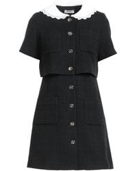 Sandro - Mini Dress Cotton, Viscose, Acrylic, Polyamide, Polyester - Lyst