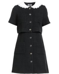 Sandro - Mini Dress Cotton, Viscose, Acrylic, Polyamide, Polyester - Lyst