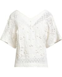Tory Burch - Embroidered Linen Top - Lyst