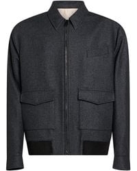 Luigi Borrelli Napoli - Charcoal Jacket Virgin Wool, Cotton, Cashmere - Lyst