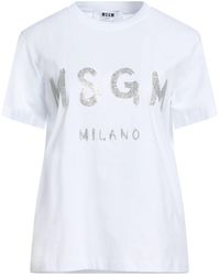 MSGM - T-Shirt Cotton - Lyst