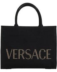 Versace - Handbag Cotton, Calfskin - Lyst