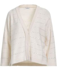 Amina Rubinacci - Cream Cardigan Wool, Silk, Cashmere, Polyester - Lyst