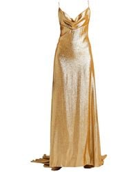 Celine - Maxi Dress Silk, Metallic Polyester, Elastane - Lyst