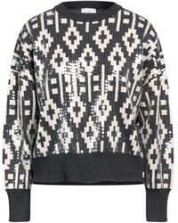 Brunello Cucinelli - Charcoal Sweater Virgin Wool, Cashmere, Silk - Lyst