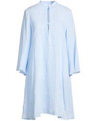 120% Lino - Sky Mini Dress Linen - Lyst