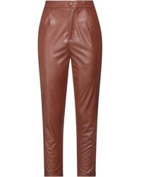 Biancoghiaccio - Tan Pants Polyurethane, Polyester - Lyst