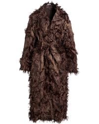 Brunello Cucinelli - Dark Overcoat & Trench Coat Polyester, Cotton, Silk - Lyst