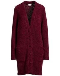 Ballantyne - Burgundy Cardigan Acrylic, Alpaca Wool, Nylon, Merino Wool, Mohair Wool - Lyst