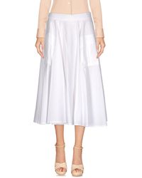 Ivy Park Craft Midi Skirt in Natural | Lyst