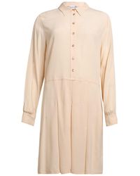 Douuod - Ivory Midi Dress Acrylic, Silk - Lyst