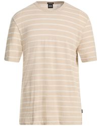 BOSS - T-Shirt Cotton, Linen - Lyst