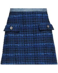 Sandro - Denim-trimmed Bouclé-tweed Mini Skirt - Lyst
