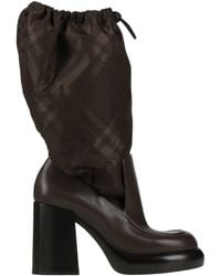 Burberry - Boot Textile Fibers, Leather - Lyst