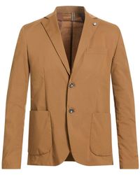ANDREA DES HOMME - Camel Blazer Cotton, Nylon, Elastane - Lyst