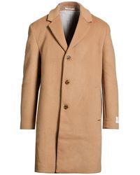 Calvin Klein - Camel Coat Recycled Wool, Polyester - Lyst