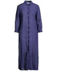 120% Lino - Midi Dress Linen - Lyst