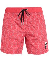 Hombre Ropa de Moda de baño de Boardshorts Pantalones de playa Karl Lagerfeld de hombre de color Rojo 