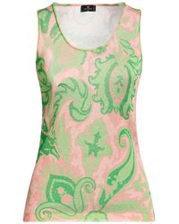 Etro - Top Viscose, Metallic Fiber - Lyst