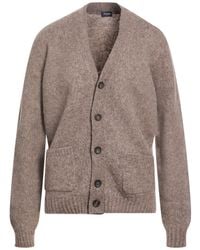 Drumohr - Taupe Cardigan Lambswool - Lyst