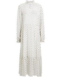 Shirtaporter - Ivory Midi Dress Viscose - Lyst