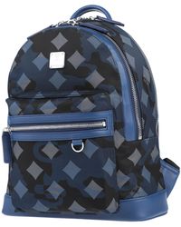 mcm backpack blue and black