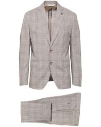 Paoloni - Dark Suit Virgin Wool, Silk, Linen, Polyamide - Lyst
