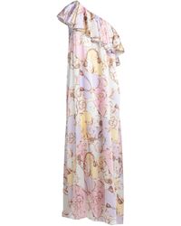 THE ABITO Milano - Lilac Maxi Dress Silk, Elastane - Lyst
