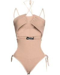 ANDREADAMO - Viscose Lace Appliqué Bodysuit - Lyst