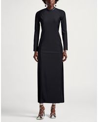 T By Alexander Wang Fitted Long Sleeve Maxi Dress in Black | Lyst